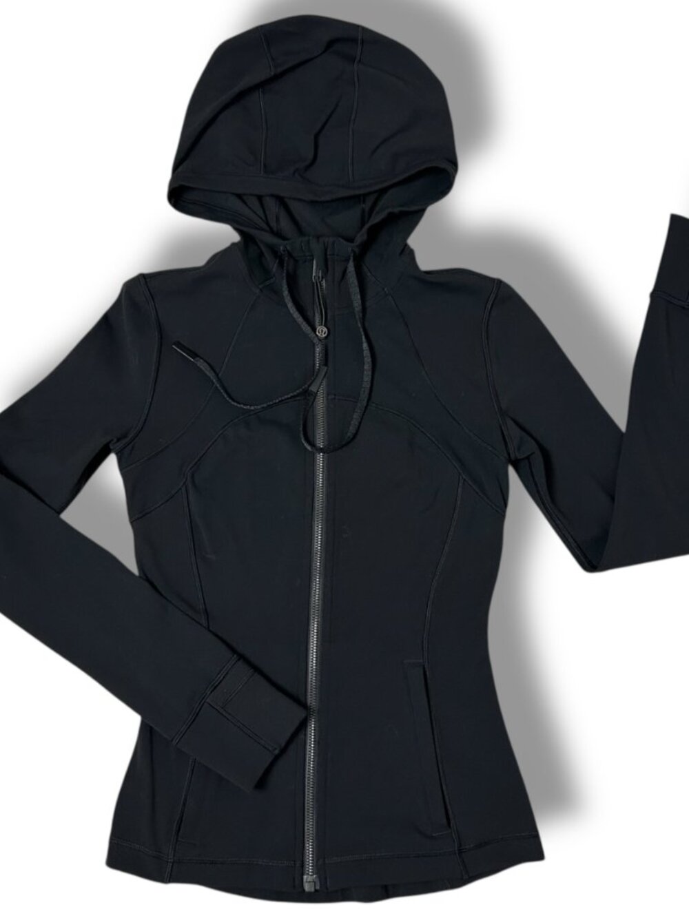Lululemon Women's Define Hooded Nulu Jacket Black Full Zip Pockets Slim Fit Sz 2 - Picture 8 of 11
